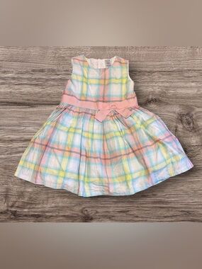 NWT Carters Pastel Plaid Fit And Flare Dress SZ 24M